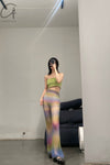 SWAYING/KNIT Flared Pants SW212XZ47 Purple Gradient PS26